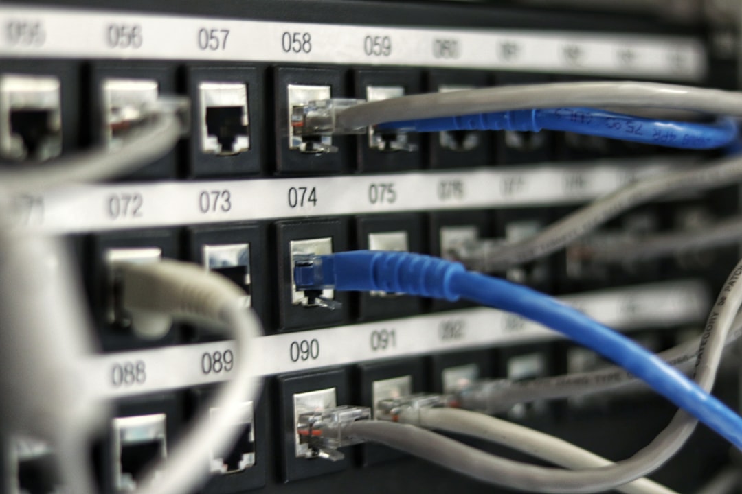 services-01 Network cabling terminated at a business switch